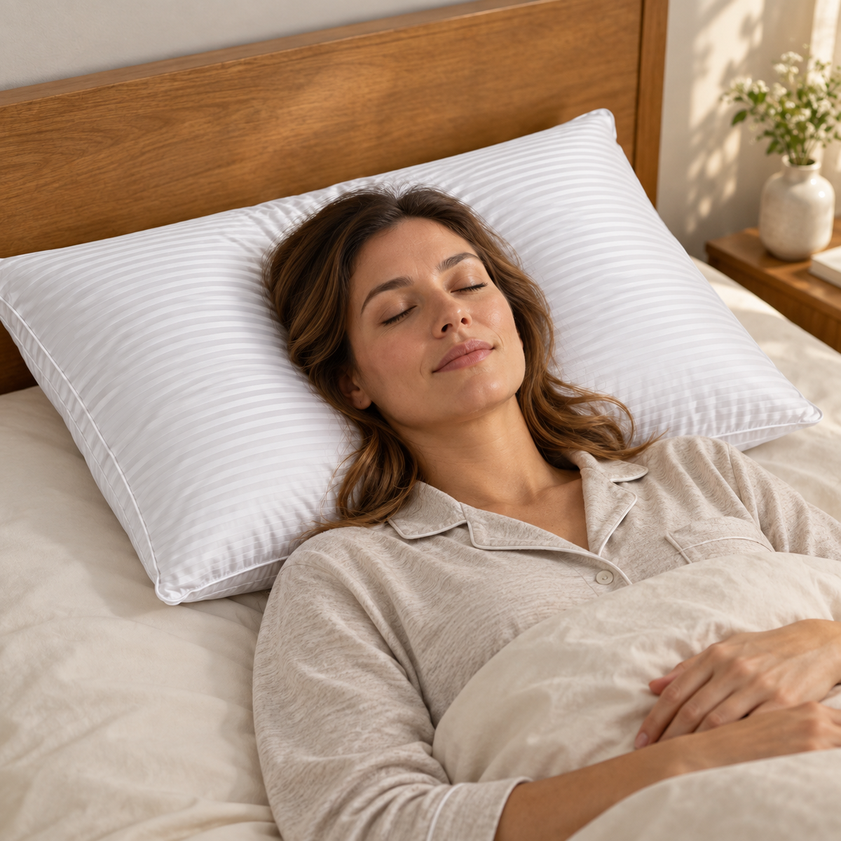 Three-Layer Goose Down and Feather Pillow