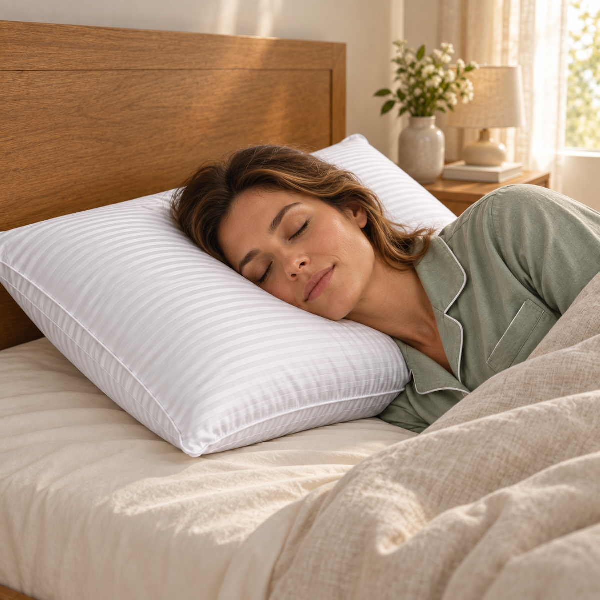 Three-Layer Goose Down and Feather Pillow