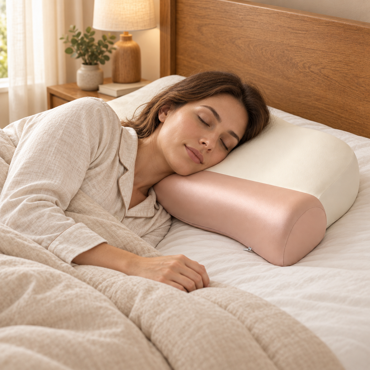 Contoured Foam Pillow with Stretch Cover